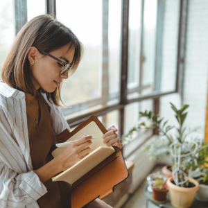 woman journaling