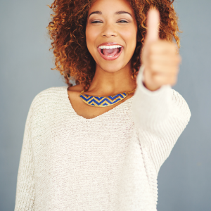 woman thumb up